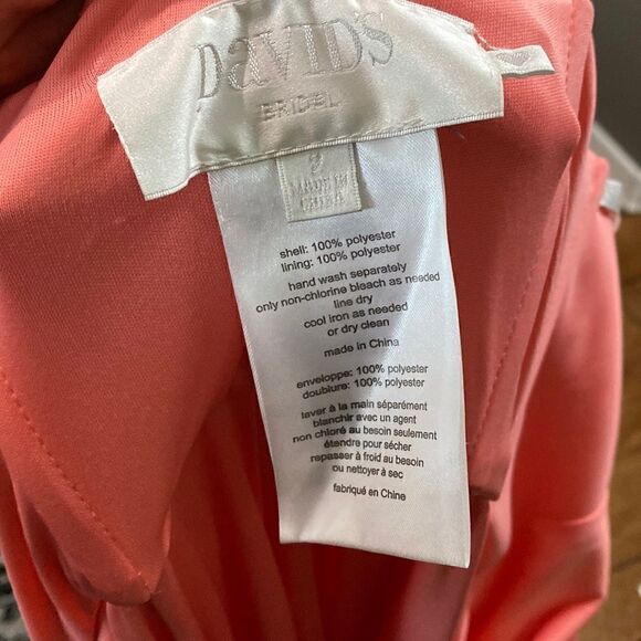 DB Coral Reef Chiffon Maxi Dress double-strap georgette bridesmaid wrap - Picture 9 of 13